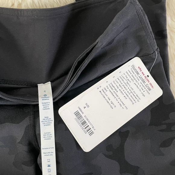 NWT Lululemon Wunder Under Crop Savasana Camo Black / Soot / Black - Picture 3 of 5